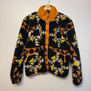Free People Womens Sherpa Zip Pockets Fleece Jacket Sz Small